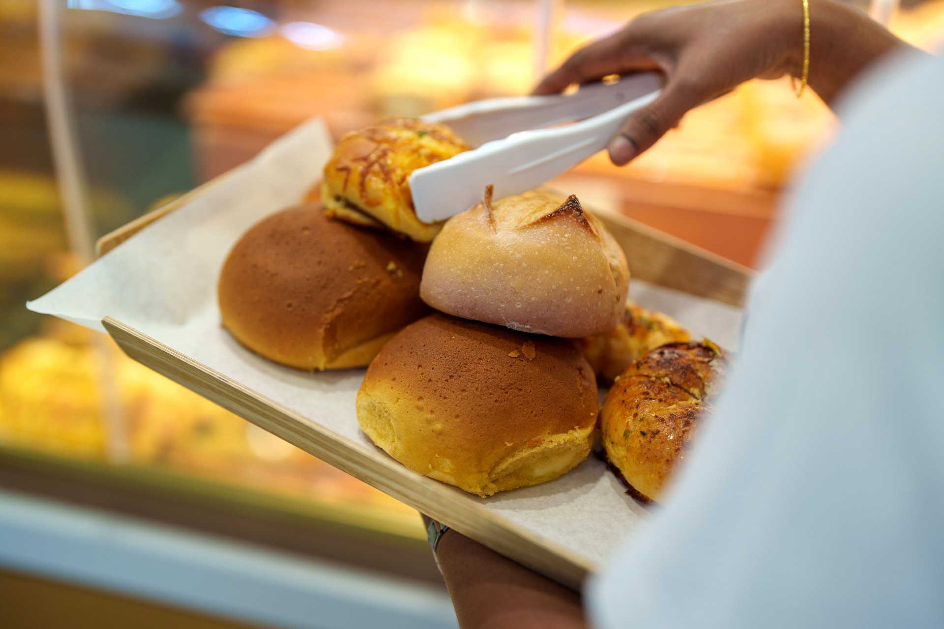 Freshly Baked Bread Selection at a Bakery